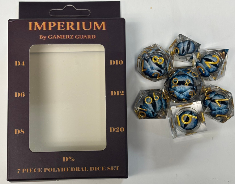 Frozen Trophy Dragon Eyes Resin 7 Dice Set