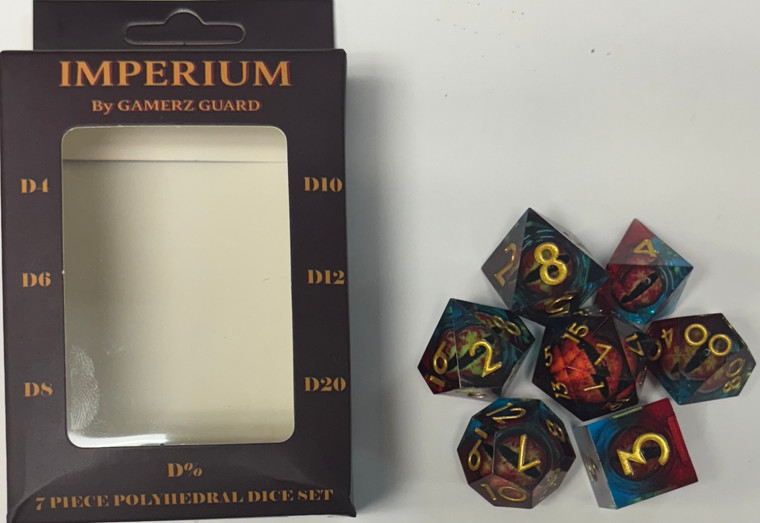 Drowning Rage Dragon Eyes Resin 7 Dice Set