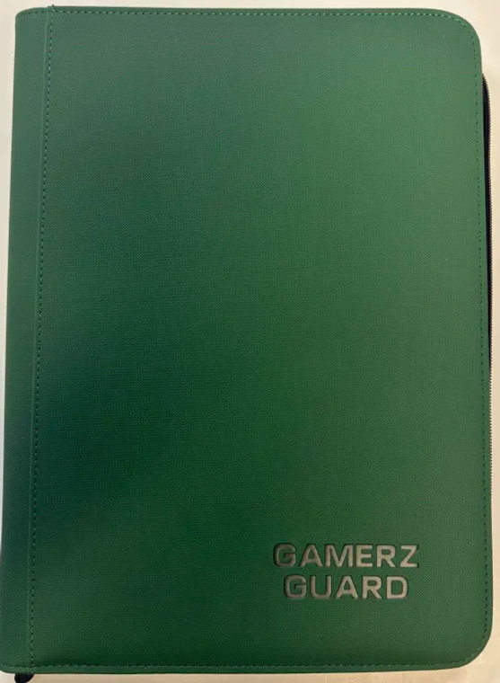 Green 9-Pocket Zipper Binder