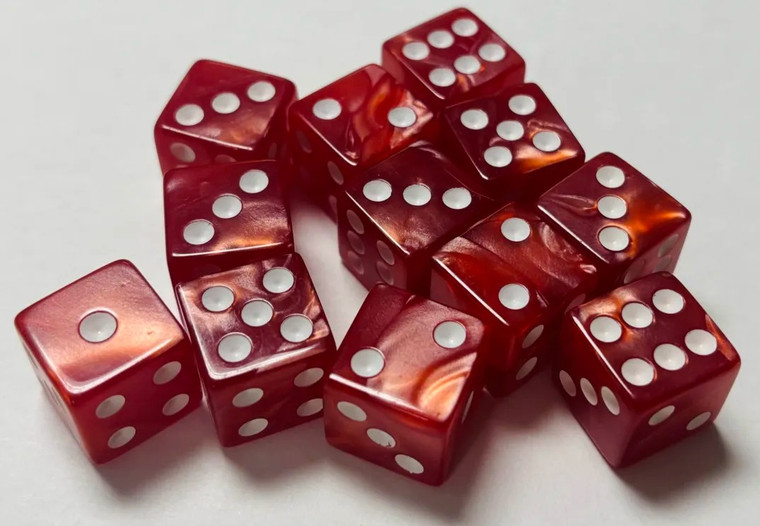 Blood Red Acrylic Marble 16mm D6 Set