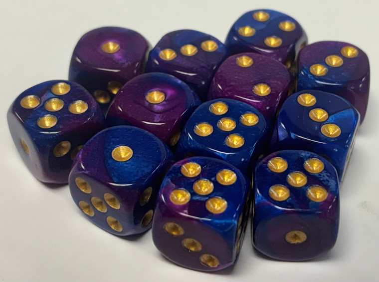 Purple & Blue Acrylic Marble 16mm D6 Set