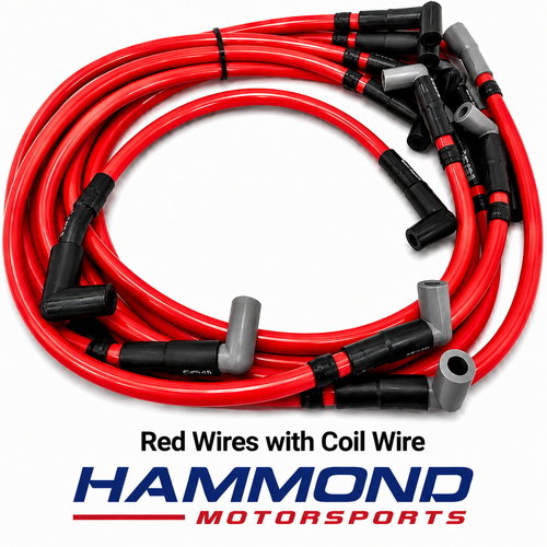 Red Multi-Fire Spark Plug Wires With Coil Wire