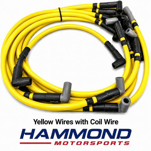 Yellow Multi-Fire Spark Plug Wires With Coil Wire