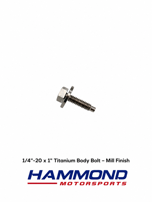 1/4"-20 x 1" Titanium Body Bolt – Mill Finish – Single Bolt