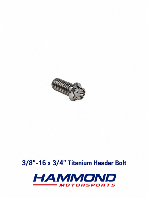 3/8"-16 x 3/4" Titanium Header Flange Bolt – Safety Wire Head – Single Bolt