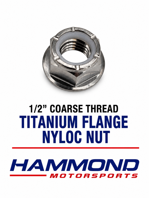 1/2" Coarse Thread Titanium Flange Nyloc Nut