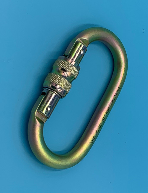 Bungee Run Steel Carabiner with Screw Lock