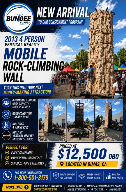 2013 Mobile 4 Station Vertical Reality Rock Climbing Wall