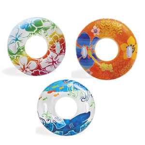 Intex Transparant Swim Ring With Handles - One Supplied Intex Transparant Swim Ring With Handles - One Supplied