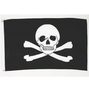 Pirate Flag On Stick 18" x 12" Pirate Flag On Stick 18" x 12"