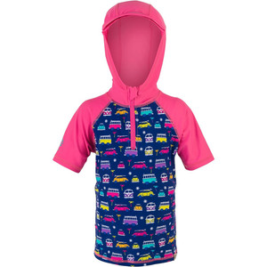 Kids Hooded Rash Vest VW Pink/Blue Age 2 Kids Hooded Rash Vest VW Pink/Blue Age 2