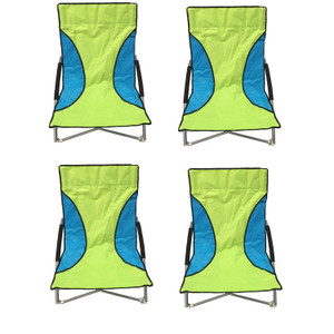4 Green Nalu Folding Low Seat Beach Chair Camping Chairs 4 Green Nalu Folding Low Seat Beach Chair Camping Chairs