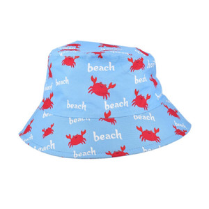 Childrens Crab Print Reversible Bucket Hat 54Cm Childrens Crab Print Reversible Bucket Hat 54Cm
