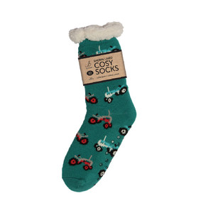 Bartleby Mens Sherpa Socks - Retro Tractor Design Bartleby Mens Sherpa Socks - Retro Tractor Design