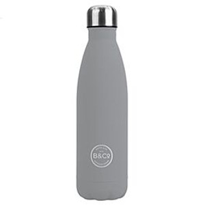 B&Co 500ml Bottle Flask Rubberised Finish Grey SU694121 B&Co 500ml Bottle Flask Rubberised Finish Grey SU694121
