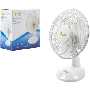 iTech 9" Oscillating Electric Desk Fan iTech 9" Oscillating Electric Desk Fan