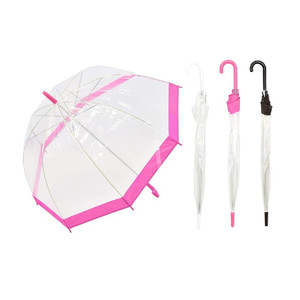 Transparent 80Cm Umbrella Assorted Coloured Tip And Handle Transparent 80Cm Umbrella Assorted Coloured Tip And Handle