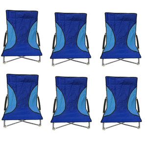 6 Blue Nalu Folding Low Seat Beach Chair Camping Chairs 6 Blue Nalu Folding Low Seat Beach Chair Camping Chairs