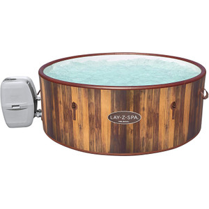 Lay-Z-Spa Helsinki Hot Tub, Wood Effect Inflatable Spa with Freeze Shield