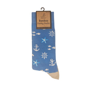 Bartleby Mens Funky Bamboo Socks Nautical Size 6-11
