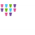 Set Of 10 Mixed Colour Small Beach Buckets - 2 Or 3 Of Each Colour