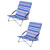 2 Yello Folding Low Seat Beach Chair For Camping, Fishing Or Beach- Blue