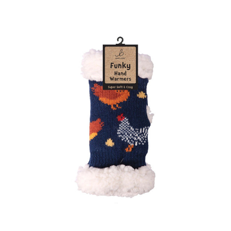 Bartleby Sherpa Wrist Warmer Colourful Chickens Design