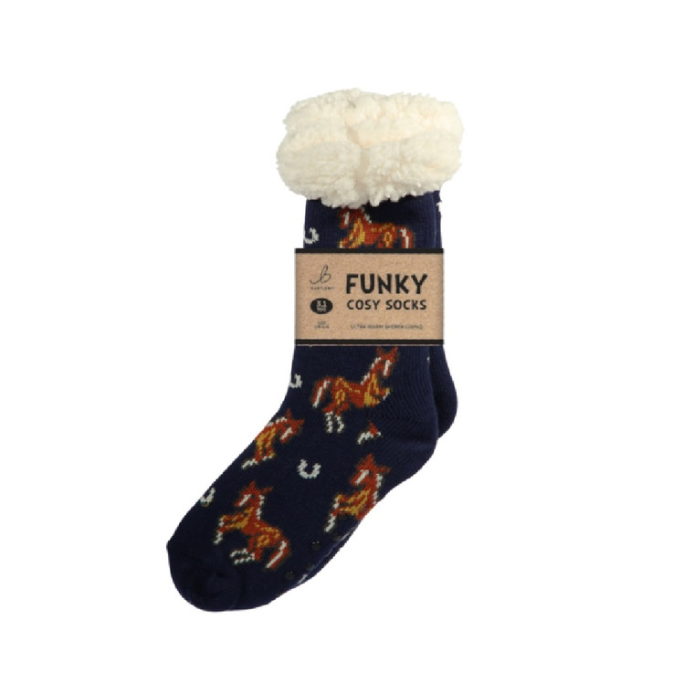 Bartleby Ladies Sherpa Socks Country Horse Size 4-8