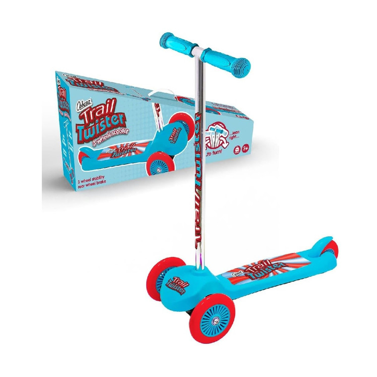 Ozbozz Blue Trail Twister Childrens 3 Wheel Scooter With Rear Break