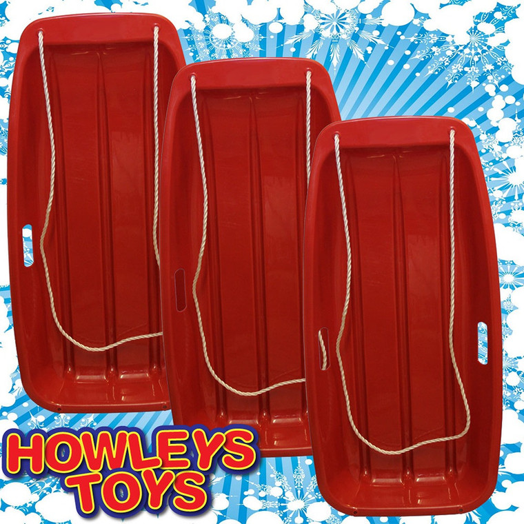 Pack of 3 'Snow Speeder' Plastic Sled - Red