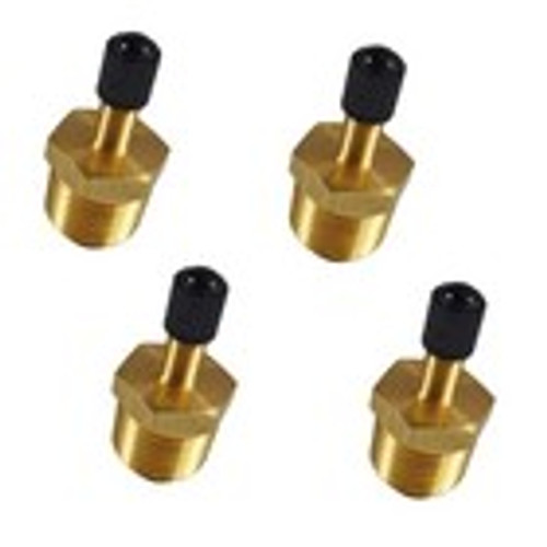 1/2" NPT Schrader Valves Brass SET of 4 Air Suspension Airbag Air Supply Valves