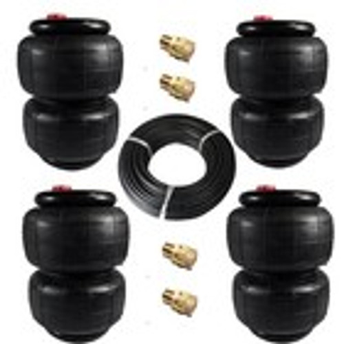SET of 4 #2500 Denominator II Airbags Air Suspension 2" Taller 50ft 3/8" Airhose