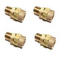 4-BRASS Air Fittings 1/4" Tube x 3/8" NPT Male Air Suspension Straight Fittings