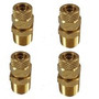 4-BRASS Air Fittings 3/8" Tube x 3/8" NPT Air Suspension Straight Connectors