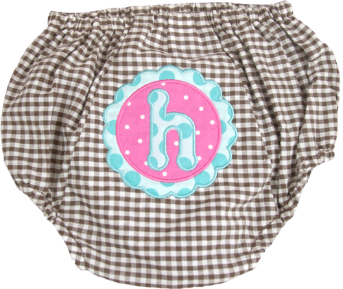 Personalized Diaper Cover, Brown Gingham