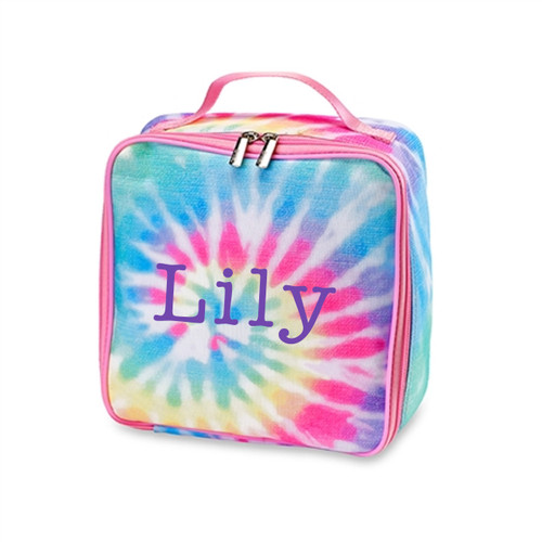 Lunch Box, Pastel Pink Tie Dye Canvas