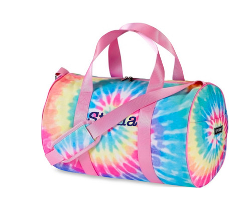 Duffle Bag, Canvas Pastel Pink Tie Dye Duffle Bag, Canvas Pastel Pink Tie Dye