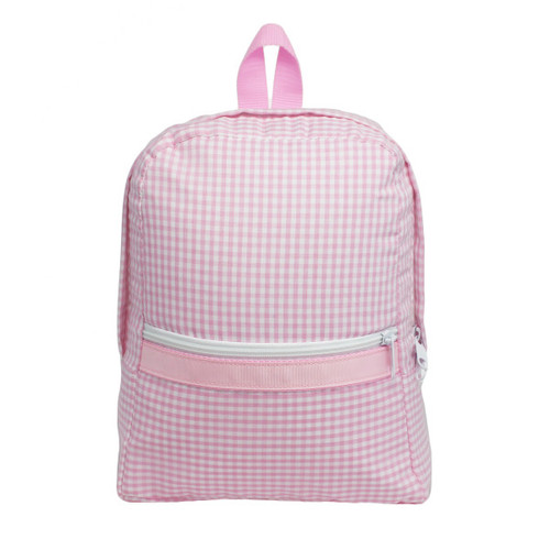 Small Backpack, Personalized Pink Gingham 