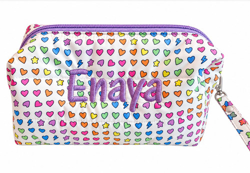 Cosmetic Bag, Pastel Hearts