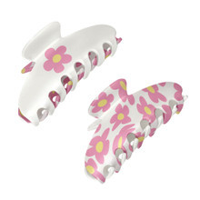 Flower Clip, Pink and White