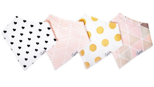 Bandana Heart Bib Set of 4, Personalized 