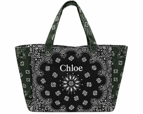 Personalized Bandana Tote, Black and Hunter Green