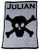 Personalized Stroller Blanket with Name and Skull and Crossbone