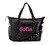 Tote Bag, Black Puffer with Rainbow Stars on Straps 