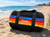 Duffle Bag, Black bag with Stripes 