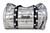Duffle Bag, Pewter Bag with Black and Grey Stripes with White Stars