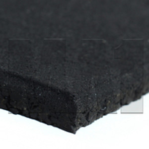 MA1 Rubber Gym Mat - 1M x 1M x 15mm, Plain Black