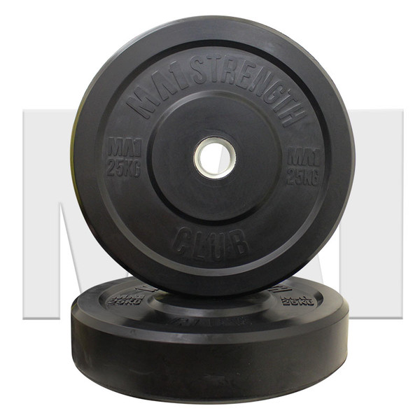 MA1 Club Bumper Plates Black 55lb (Pair)