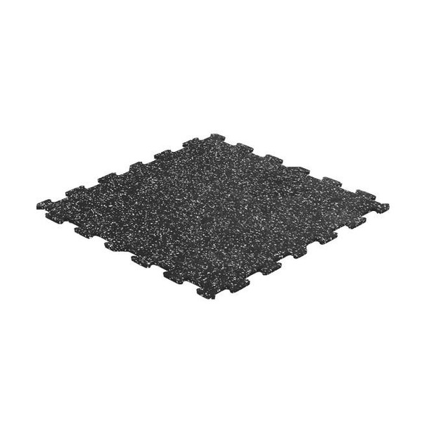MA1 Premium Interlock Rubber Tile -24in x 24in x 10mm, Black with Blue Speck