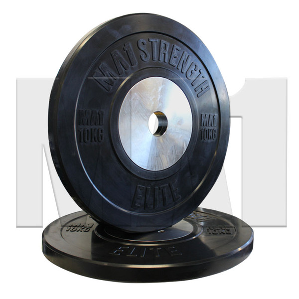 MA1 Elite Bumper Plates Black 10kg (Pairs)
